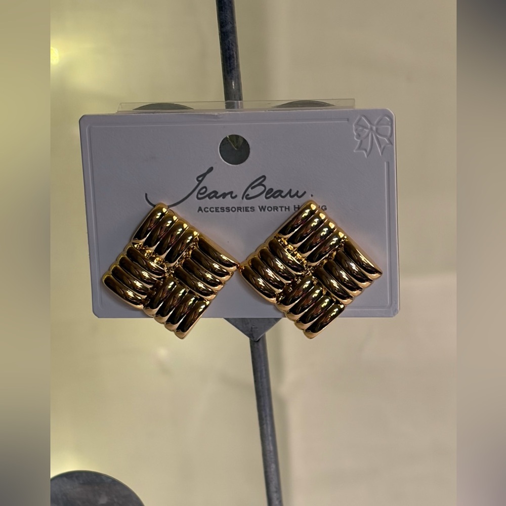 Fashion Jewelry Gold Square Earrings